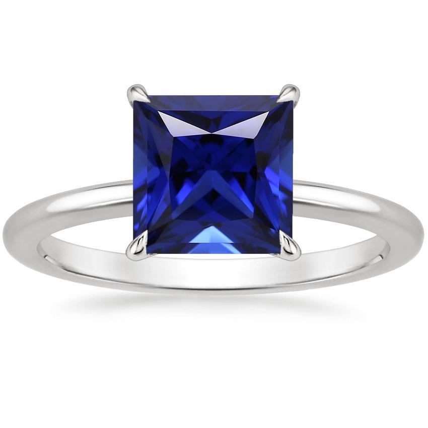 Classic Solitaire Ring 5 Carats Princess Cut Sri Lankan Sapphire Gold - Gemstone Ring-harrychadent.ca