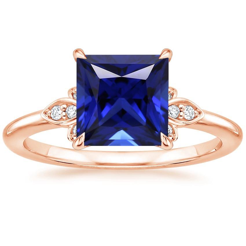 Diamond Anniversary Ring Princess Blue Sapphire Gemstone 5.25 Carats - Gemstone Ring-harrychadent.ca