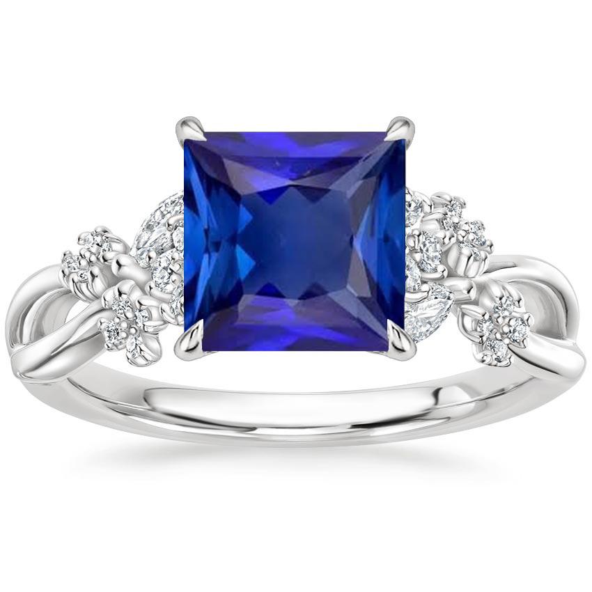 Diamond Fancy Ring Ceylon Sapphire & Marquise Cut Stones 5.50 Carats - Gemstone Ring-harrychadent.ca