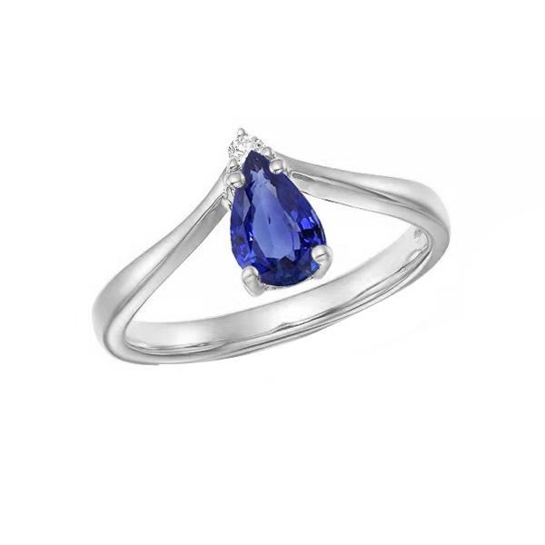 Diamond Jewelry Pear Ceylon Sapphire Anniversary Ring 1.25 Carats - Gemstone Ring-harrychadent.ca