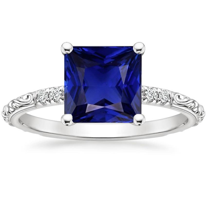 Diamond Jewelry Vintage Style Blue Sapphire Ring Accented 5.25 Carats - Gemstone Ring-harrychadent.ca