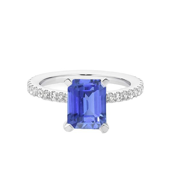 Diamond Solitaire Emerald Light Blue Sapphire Engagement Ring 3 Carats - Gemstone Ring-harrychadent.ca