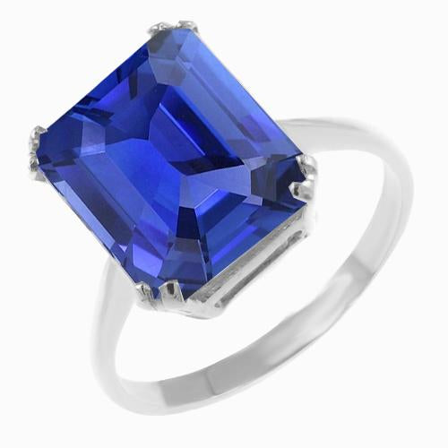 Emerald Solitaire Ring Sri Lankan Sapphire 2.50 Carats Basket Set - Gemstone Ring-harrychadent.ca