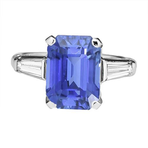 Gemstone 3 Stone Ring Emerald Blue Sapphire 2.50 Carats Women Jewelry - Gemstone Ring-harrychadent.ca