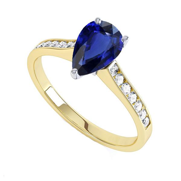 Gemstone Jewelry Ceylon Sapphire Ring Channel Set Diamonds 4 Carats - Gemstone Ring-harrychadent.ca