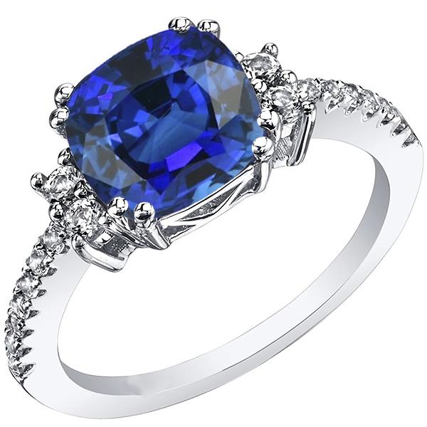 Gemstone Jewelry Cushion Cut Sri Lankan Sapphire Ring 4.50 Carats - Gemstone Ring-harrychadent.ca