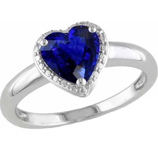 Gold Solitaire Ring Heart Srilanka Sapphire 2.50 Carats Ladies Jewelry - Gemstone Ring-harrychadent.ca