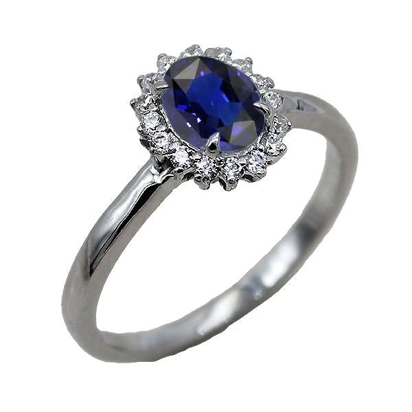 Halo Engagement Ring Oval Srilanka Sapphire Sunburst Style 2.50 Carats - Gemstone Ring-harrychadent.ca