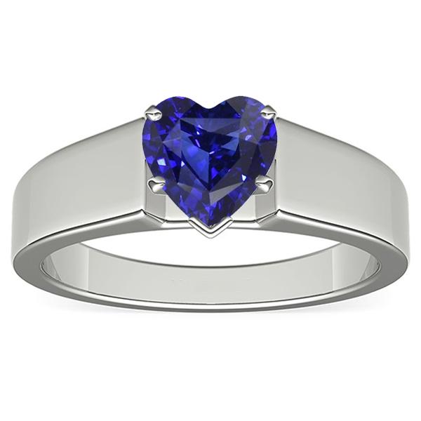 Ladies Jewelry Solitaire Ring Heart Cut Sri Lankan Sapphire 2 Carats - Gemstone Ring-harrychadent.ca