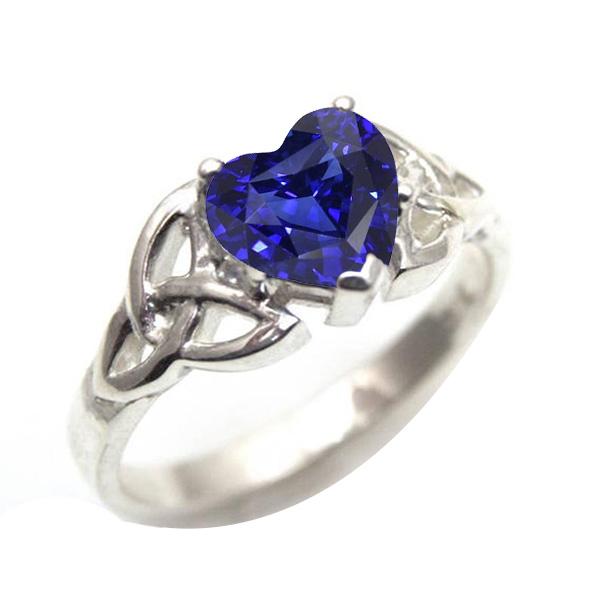 Solitaire Heart Cut Ring Vintage Style Sri Lankan Sapphire 2 Carats - Gemstone Ring-harrychadent.ca