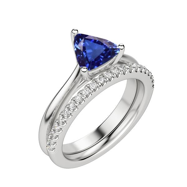 natural round sapphire 2ct ring front view