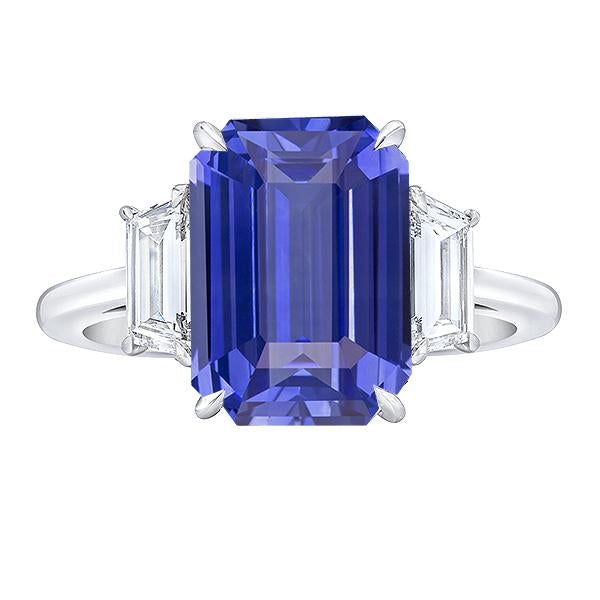 Women 3 Stone Wedding Ring Emerald Blue Sapphire & Diamonds 4 Carats - Gemstone Ring-harrychadent.ca