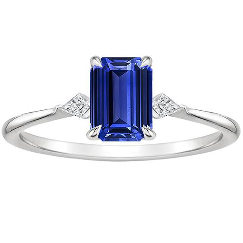 Women Anniversary Ceylon Sapphire & Diamond Ring 3.25 Carats - Gemstone Ring-harrychadent.ca