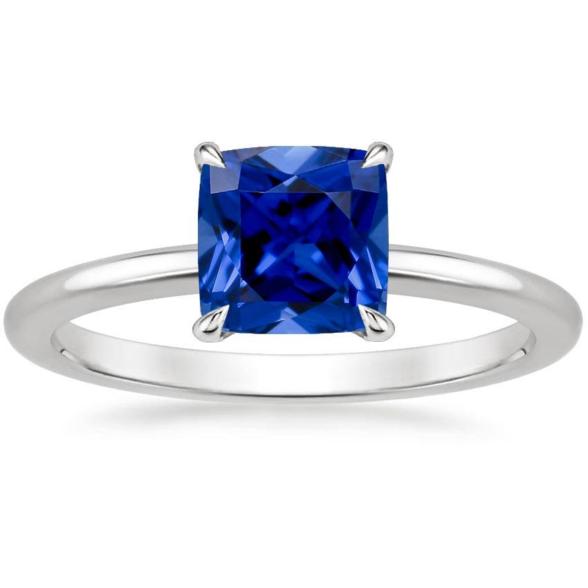 Women Gemstone Ring Solitaire Sri Lankan Sapphire Cushion 2.25 Carats - Gemstone Ring-harrychadent.ca