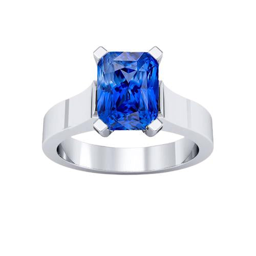 Women Solitaire Gemstone Blue Sapphire Ring Tension Style 1.50 Carats - Gemstone Ring-harrychadent.ca