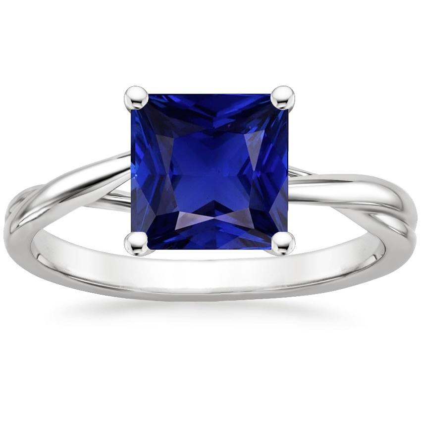 Women Solitaire Ring 5 Carats Prong Sri Lankan Sapphire White Gold 14K - Gemstone Ring-harrychadent.ca
