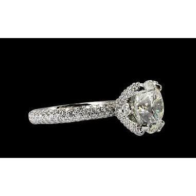 Pave Diamond Engagement Ring 3.75 Carats Women 14K White Gold Jewelry - Engagement Ring-harrychadent.ca