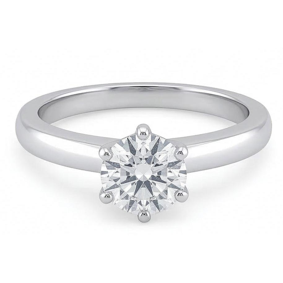 0.75 Carats Natural Earth Mined Diamond ( Not Lab Grown )  Solitaire Engagement Ring Prong Style