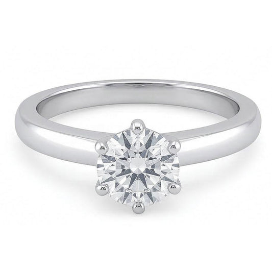 0.75 Carats Natural Earth Mined Diamond ( Not Lab Grown )  Solitaire Engagement Ring Prong Style