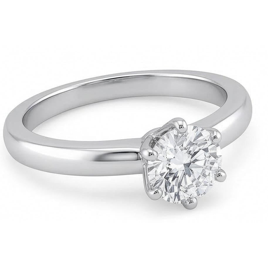 0.75 Carats Natural Earth Mined Diamond ( Not Lab Grown )  Solitaire Engagement Ring Prong Style