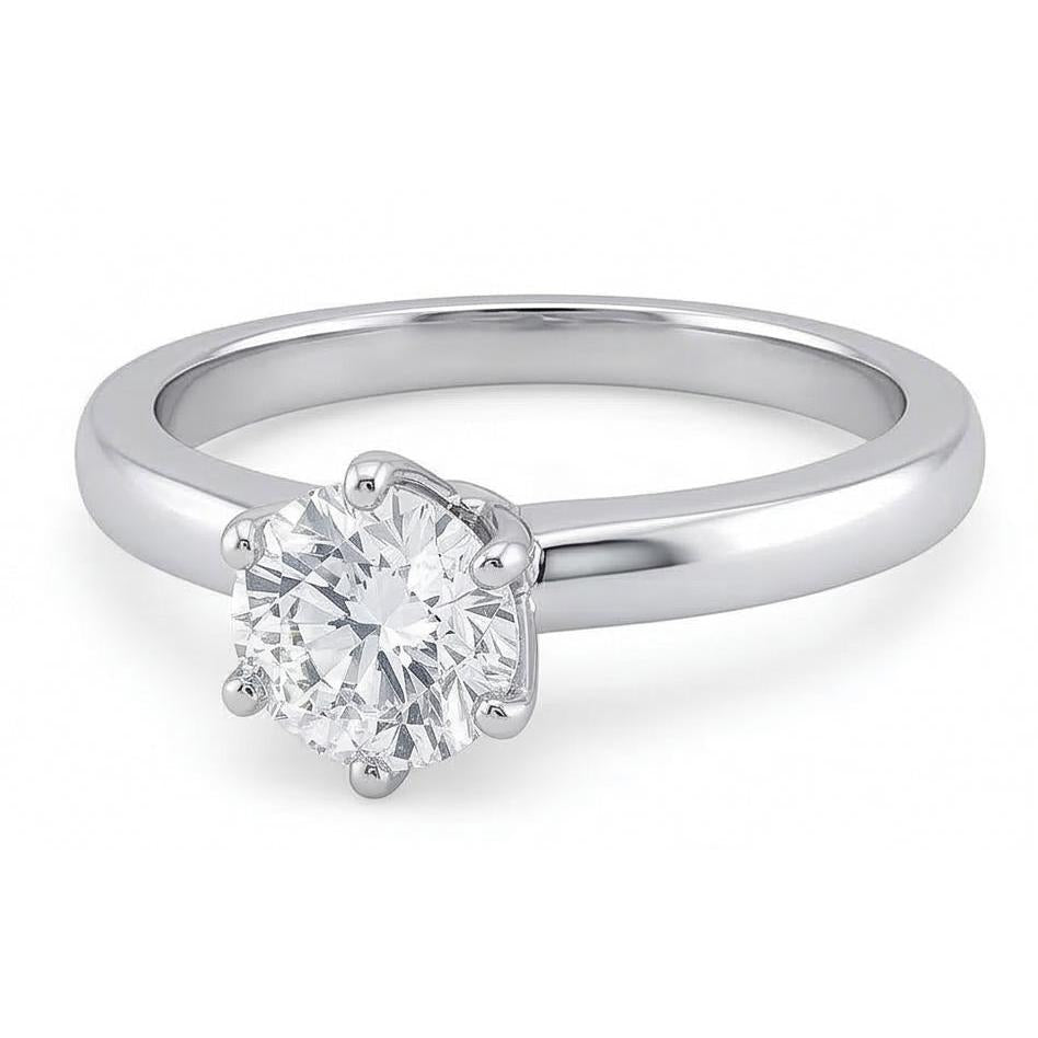 0.75 Carats Natural Earth Mined Diamond ( Not Lab Grown )  Solitaire Engagement Ring Prong Style