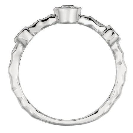 0.35 Carat Round Real Diamond Bubble Ring Band White Gold 14K Bezel Set - Band-harrychadent.ca