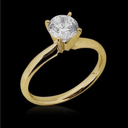 0.50 Carats Real Diamond Wedding Solitaire Ring Yellow Gold 14K