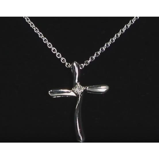 0.50 Carats Round Genuine Diamond Cross Pendant