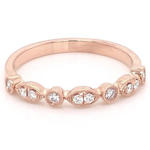 0.50 Carats Wedding Band Round Lab Grown Diamond Prong Set Women Jewelry