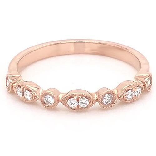 0.50 Carats Wedding Band Round Lab Grown Diamond Prong Set Women Jewelry