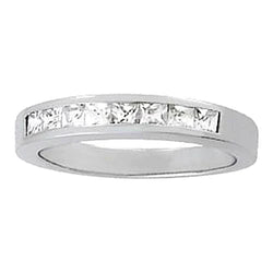 0.54 Carats Lab Grown Diamond Engagement Band Princess White Gold 14K