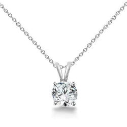 0.55 Carats Prong Set Round Real Diamond Necklace Pendant
