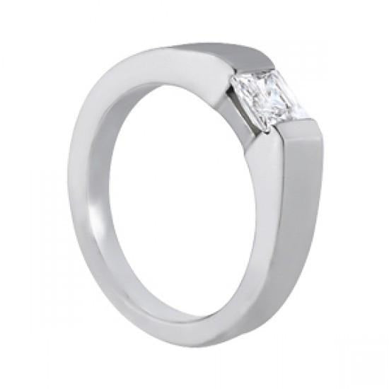 0.60 Carat Princess Real Diamond Solitaire Ring White Gold 14K New - Solitaire Ring-harrychadent.ca