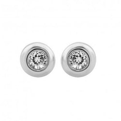 0.6 Ct Small Real Round Diamond Stud Earring 14K White Gold