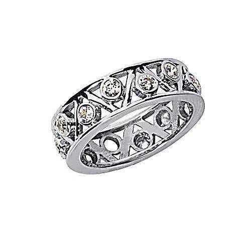 0.70 Carats Round Lab Grown Diamond Eternity Wedding Band White Gold 14K
