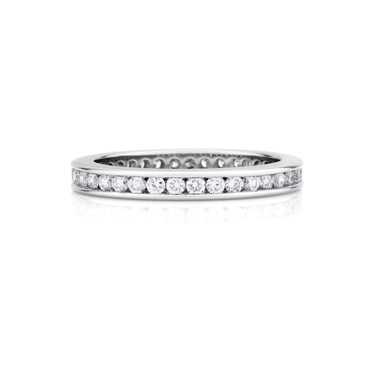 0.72 Carats Round Cut Real Diamond Women Wedding Band Gold 14K