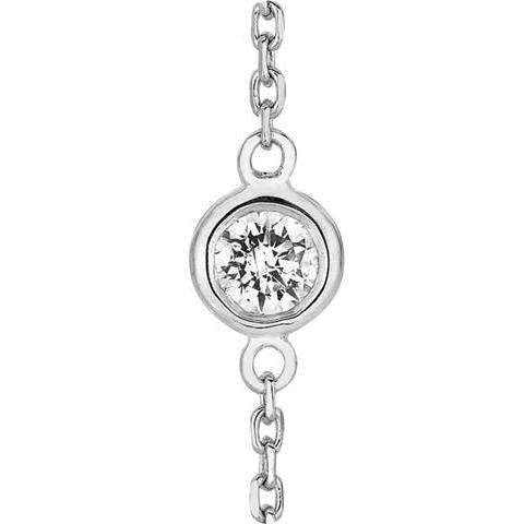 0.75 Carats Bezel Set Real Diamond Necklace Pendant White Gold 14K