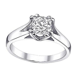 0.75 Carats Cushion Real Diamond Women Solitaire Ring White Gold New