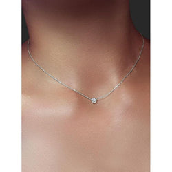 0.75 Carats Real Round Natural Earth Mined Diamond Ladies Pendant Necklace 14K White Gold