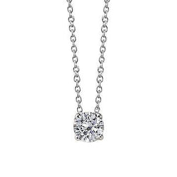 0.75 Carats Round Cut Natural Diamond Women Necklace Pendant 14K White Gold