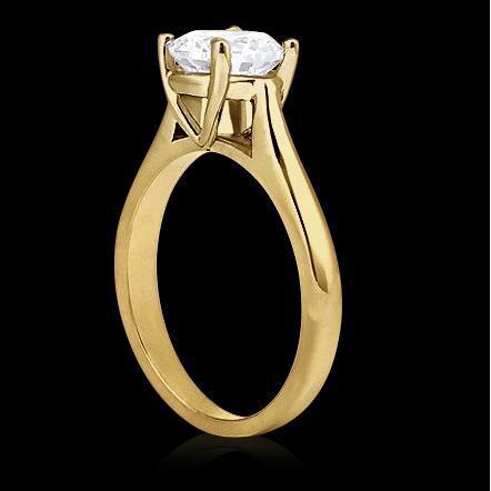 0.75 Carats Round Solitaire Yellow Gold 14K Real DIAMOND Engagement Ring