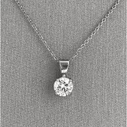 0.7 Ct Round Cut Solitaire Real Diamond Necklace Pendant