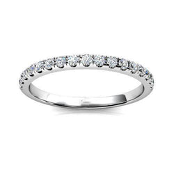 0.80 Ct Prong Set Round Real Diamond Half Eternity Band White Gold 14K