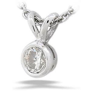 0.85 Carats Bezel Set Round Solitaire Real Diamond Pendant