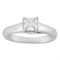 0.90 Carats Genuine Diamond Engagement Solitaire Ring White Gold 14K