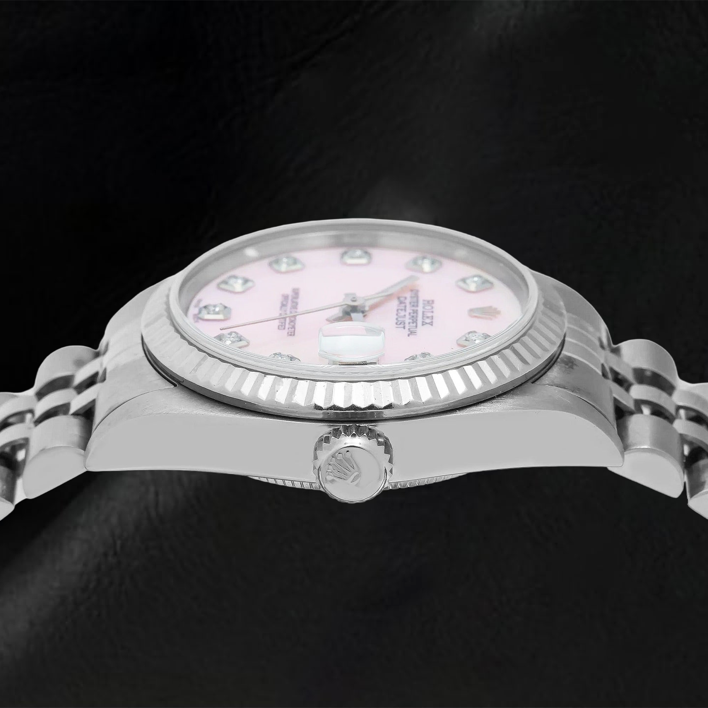 Rolex Datejust 31mm 78274 Pink Mother of Pearl Diamond Dial Stainless Steel Jubilee Bracelet Watch