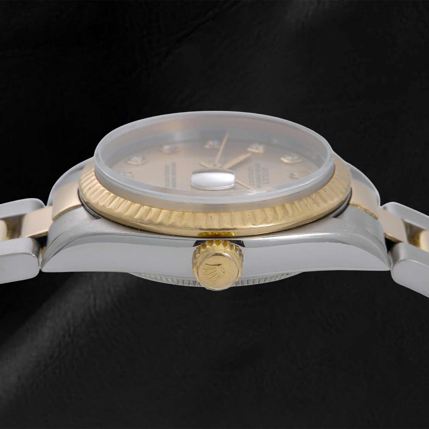 Rolex Datejust 6824 31mm Champagne Diamond Dial Two Tone Oyster Bracelet Watch