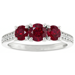 1.10 Carats Burma Ruby Natural Earth Mined Diamond ( Not Lab Grown ) Accented Ring 14K White Gold New