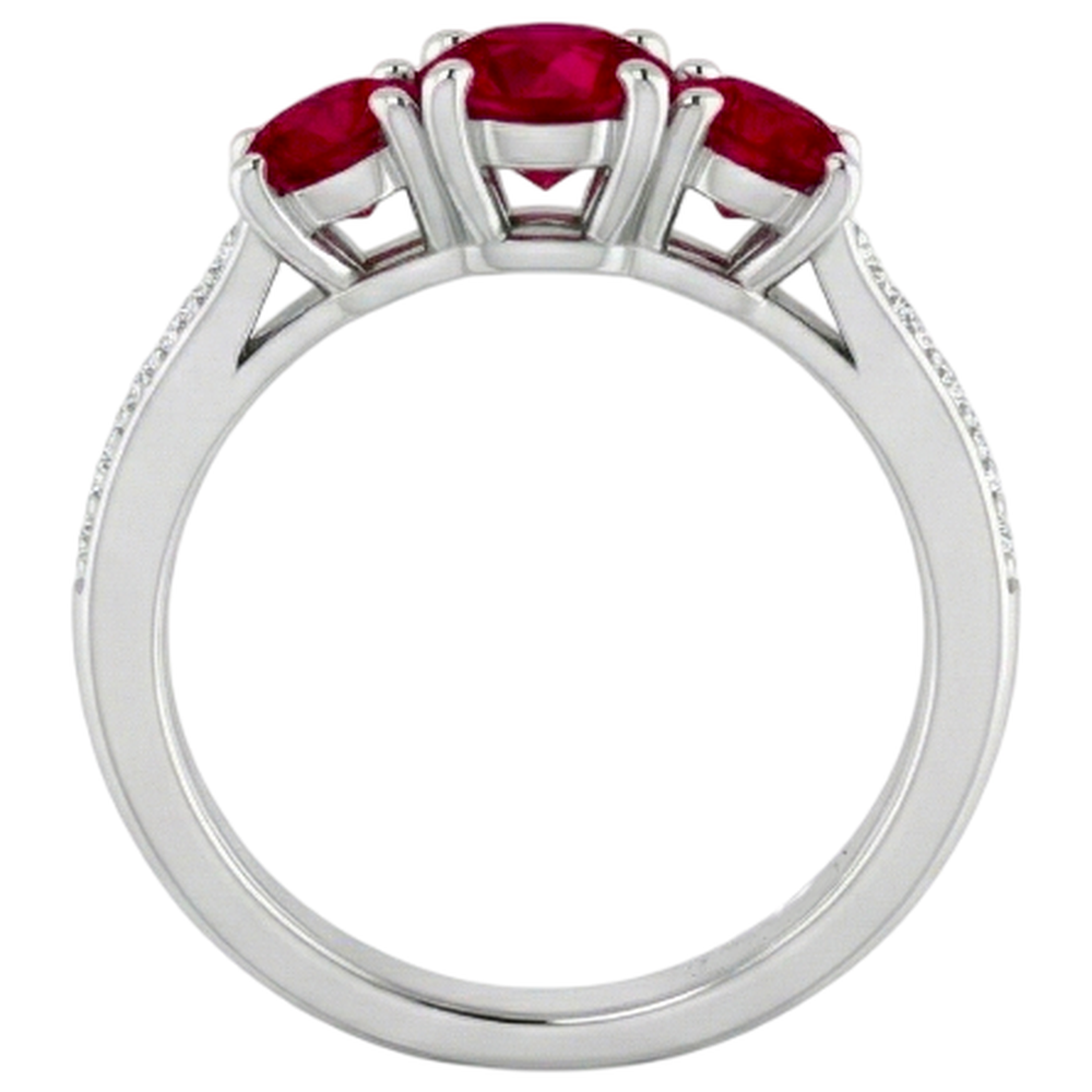 1.10 Carats Burma Ruby Natural Earth Mined Diamond ( Not Lab Grown ) Accented Ring 14K White Gold New