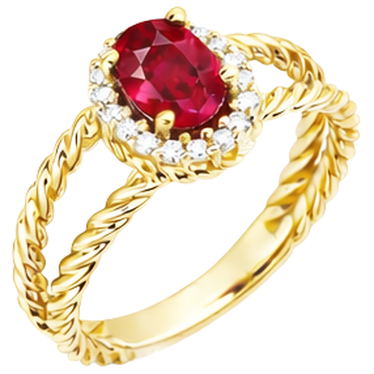 1.16 Carats Natural Earth Mined Diamond ( Not Lab Grown ) Ruby Gemstone Ring Oval White Gold 14K